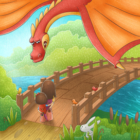 Иллюстрация для книги "Dragon's Bridge"