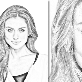 Цифровой портрет по фото в графическом стиле