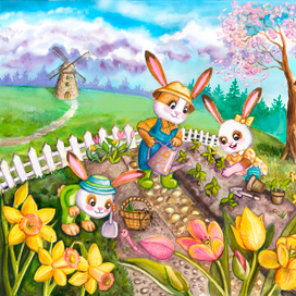 Апрель в семье Кроликов
