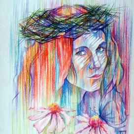 Девушка с ромашками 