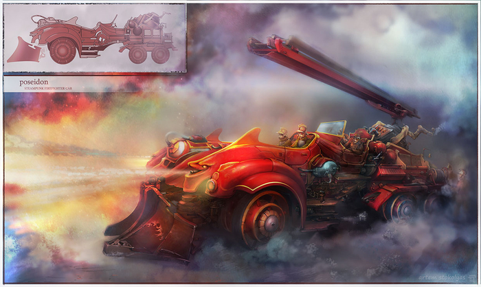 пожарное шасси на паровом ходу