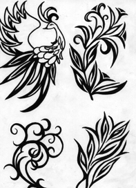 птичка и цветы