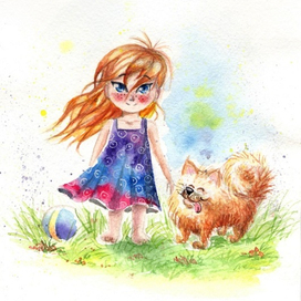 девочка с мячом