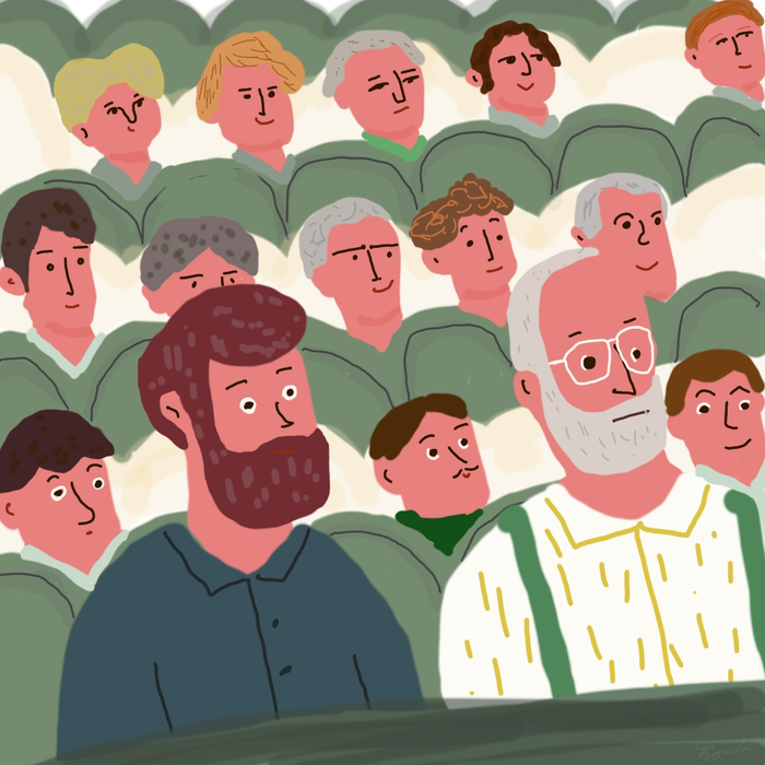 Концерт к 23 февраля, мужчины в зрительном зале