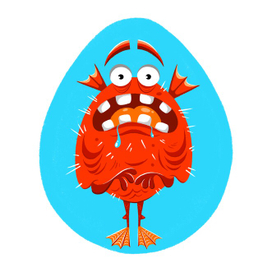 Удивленный монстрик. Проект "Треснутые 2" для Дикси