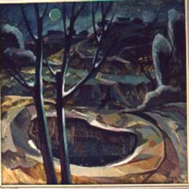 Пейзаж с ночной птицей.