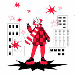 Vector illustrations. Red