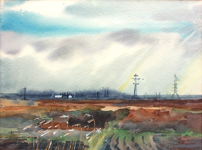 поле ранней весной