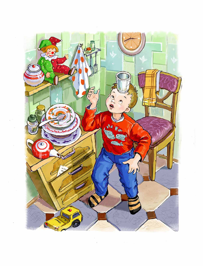 Данька учится жонглировать