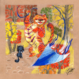 Октябрь - иллюстрация для календаря