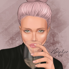 Девушка с бокалом вина