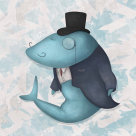 Персонаж акула-интеллигент 