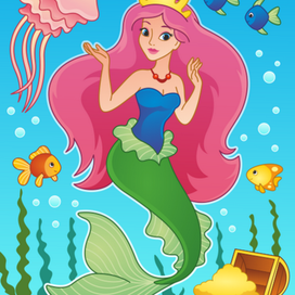 Принцесса Русалочка. Аппликация со стразами