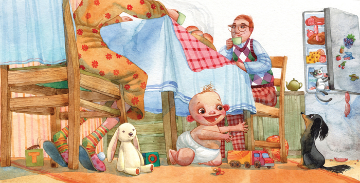 хозяин собачку за стол не сажает...