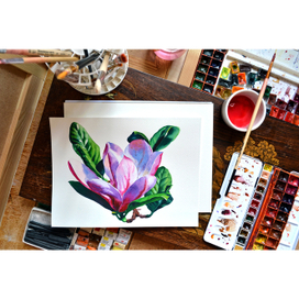 Цветок Магнолии, акварель, 2018г.