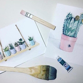 Цветы акварелью