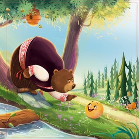 Колобок тестовая иллюстрация 