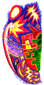 Красный дом. Ночь.