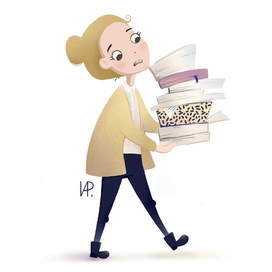 Девушка с книгами 