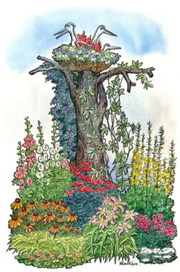 Цветник с аистами