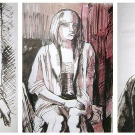 портреты тушью