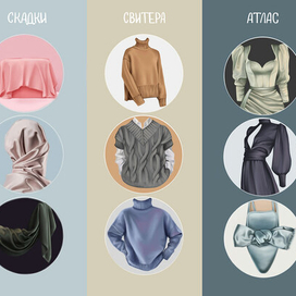 Разные материалы в одежде