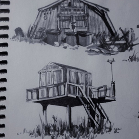 sketch of houses