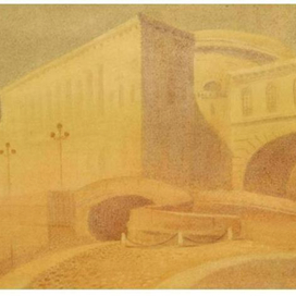 Зимняя канавка в дымке