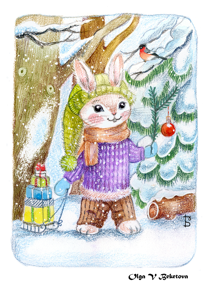 Зайка с подарками