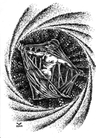 Иллюстрации к произведению И. Шмелёва "Солнце мёртвых" . Бумага А4, тушь, перо.