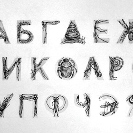 Русский алфавит с насекомыми