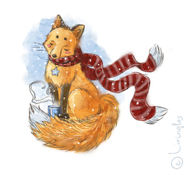 Лисенок в шарфе