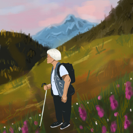 бабушка в горах 