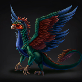 Концепт арт для арт-марафона. Моб Ящер-стервятник