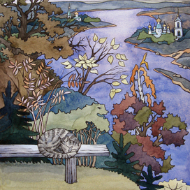 Иллюстрация для обратной стороны обложки детской книги