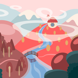 Ягодный пейзаж. Мороженое со вкусом лесных ягод.