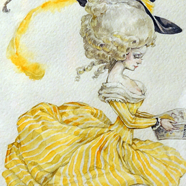 "Открытка" Леонтьев Максим 2009 г. Бумага, акварель