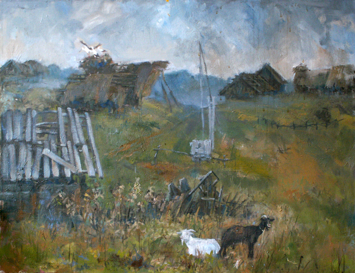 Пейзаж с козами