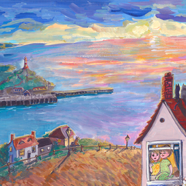 Вечерний приморский городок