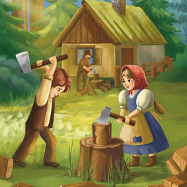 Иллюстрация к сказке пряничный домик