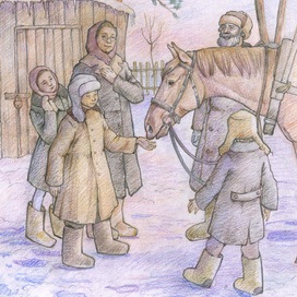 Зорька ткнулась мягкими губами в ладонь Мити