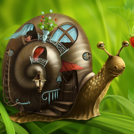 Просто улитка с "пожитками".