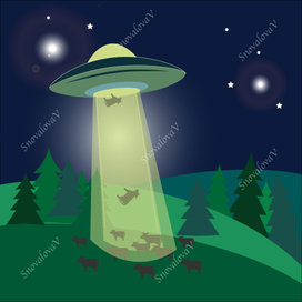 НЛО похищает коров