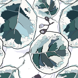 Векторные иллюстрации, бесшовные принты. 