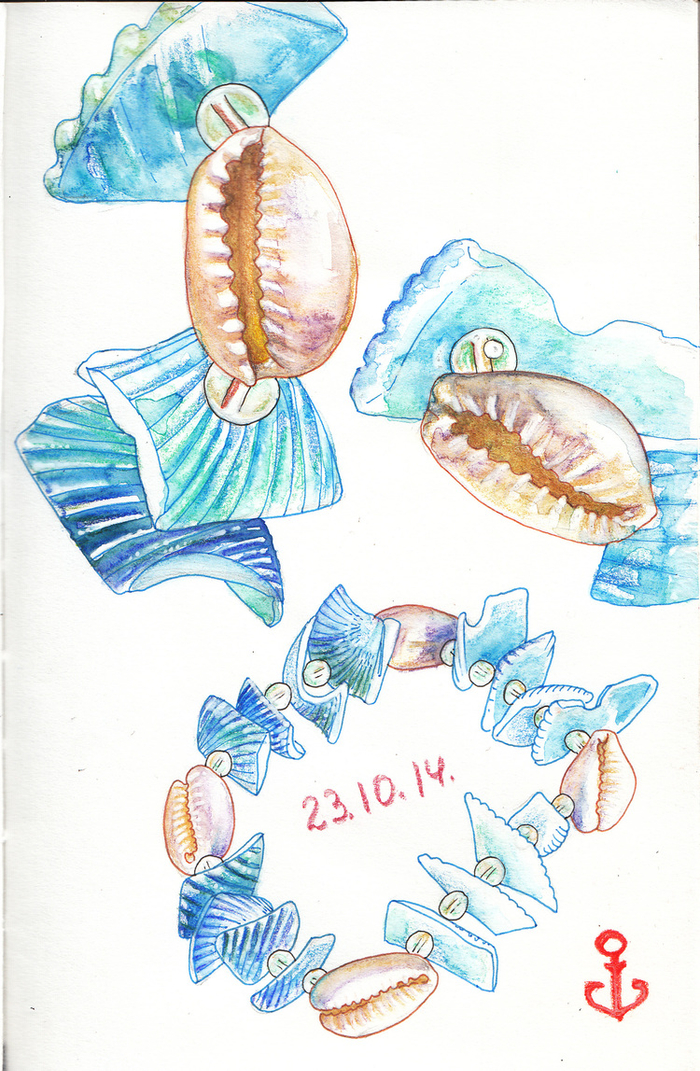 браслет с ракушками