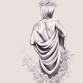 девушка с простыней