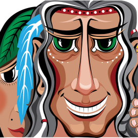 Индеец с дочерью