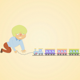 Kid with train