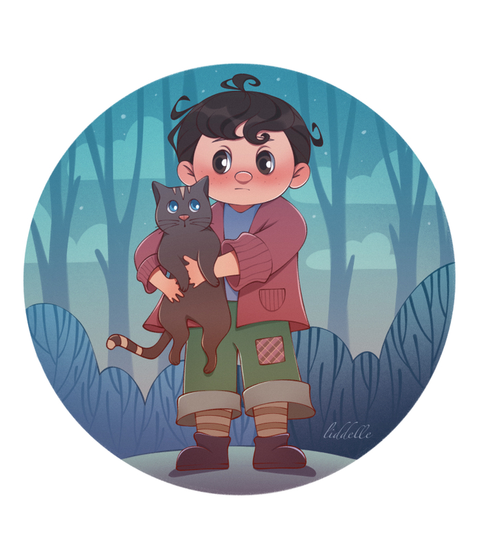 Мальчик с кошечкой 