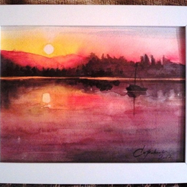 Закат на озере